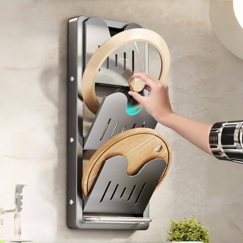 Soporte para tapa de olla plegable que elimina el desorden 5