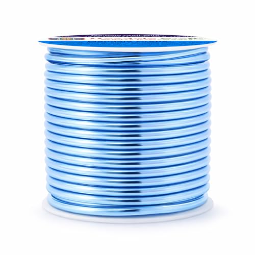 Image of Mandala Crafts 12 Gauge Ice Blue Anodized Aluminum Craft Wire, 60 FT | Colored, Flexible, Bendable, for Bonsai, Armature, Sculpting, Wire Wrapping, Jewelry Making, Weather & Tarnish Resistant