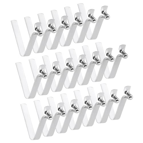 PATIKIL 5 x 3mm Kayak Paddle Snaps, 20 Pack Tent Pole Clips Steel V Shaped Single Pin Push Button Spring Clips Lock Tube Pole Clips for Camping Awning, Silver Tone, 20mm Long