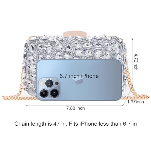 Image of Gemstone Clutch Purse, Rhinestone Purse | Evening Clutch for Women Wedding Party, Crystal Evening Bag for Women Evening