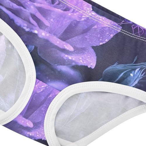 Purple Roses Butterflies Toddler Underwear Floral 2t Cotton Panties for Girl Artistic Kids Undies Briefs4