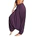 Produktbild TEBAISE Damen Unisex Orientalische Haremshose Pluderhose Pumphose Lange Hose Boho Hippie Hose Leinenhose Leichte Sommerhose Tunnelbund mit Gummizug