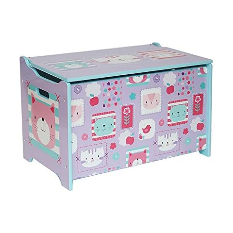 HS-Lighting Spielzeugtruhe mit Deckel Kinder Spielzeugkiste Aufbewahrungsbox Sitztruhe Sitzbank Staubox Cover