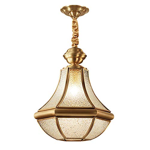 Lámpara colgante de cristal y bronce E27 estilo retro loft 2