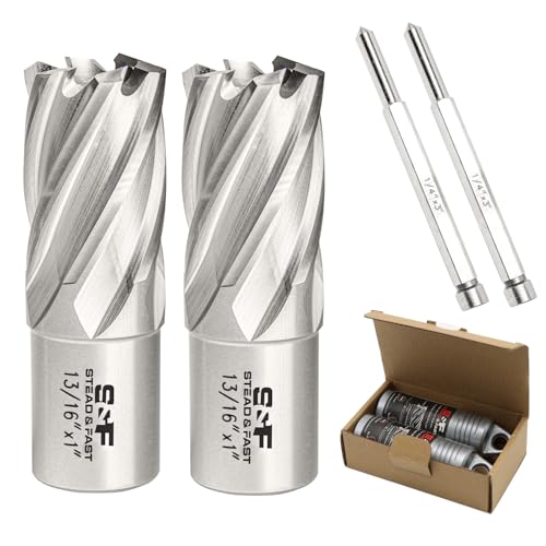 Image of S&F STEAD & FAST Annular Cutter Set, 2-pc, 13/16" Diameter x 1" Depth of Cut for Magnetic Drill Press