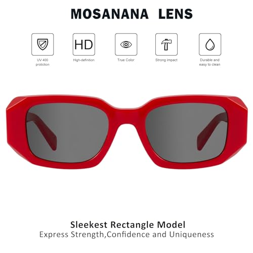 Image of mosanana Trendy Rectangle Sunglasses for Women Men-Goulding