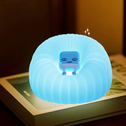Cute Sofa Night Light for Kids - Dimmable Silicone Touch Lamp with Timer, Portable Squishy Night Light for Baby Nursery Rechargeable Sofa Lamps Lights for Kids Room Decor Gifts for Toddler (Blue)