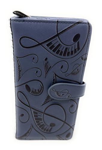 Shag Wear Play That Funky Music Large Piano Wallet for Women and Teen Girls Vegan Faux Leather Grey 7