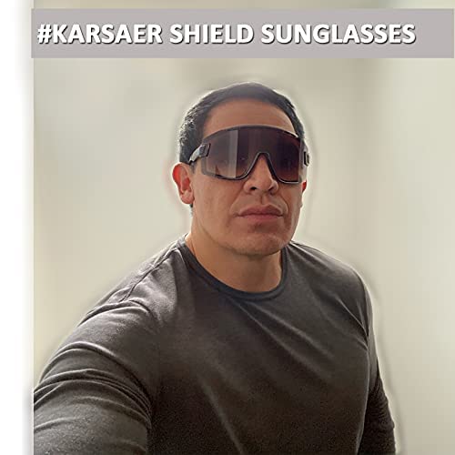 Karsaer Fashion Oversized Shield Sunglasses Women Men One Piece Outdoor Cycling K5019-P1 #TOP6