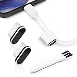 PortPlugs USB C Dust Plugs (2 Pack), Compatible with Samsung Galaxy s21, s20, Note, Pixel, Any USB C Android Charging Port, Durable Aluminum Cover, Includes Holder and Cleaning Brush (Black)
