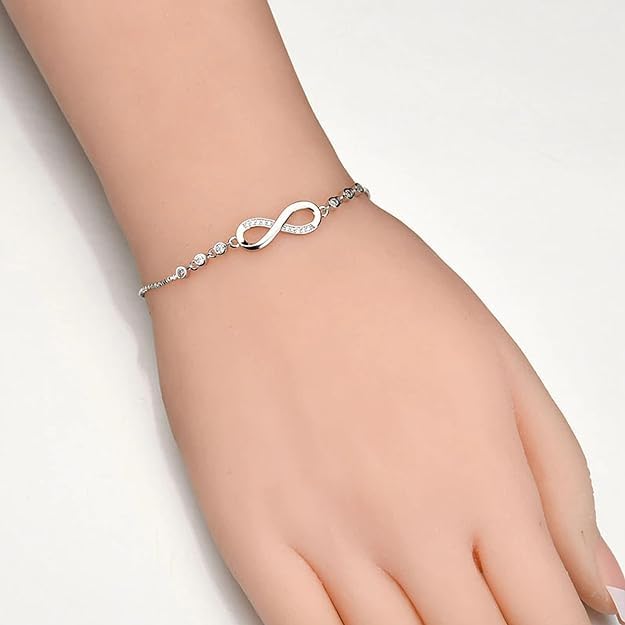 Image of Stylish Austrian Crystal Rose Gold Charm Bracelet for Women