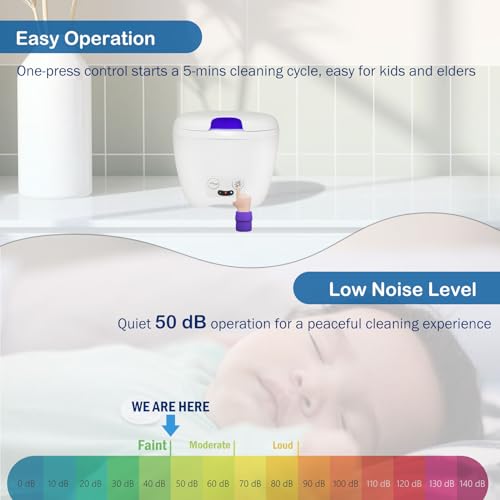 Limpador de retentor, limpador de aparelho dental sônico com baixo ruído, limpador sônico para reten