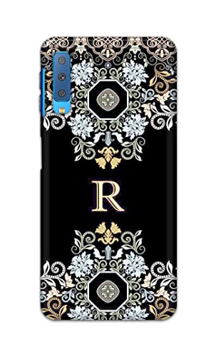 Image of PRINTFIDAA Name II Initial II Letter Floral Pattern Alphabet R Printed Designer Hard Back Case Cover for Samsung Galaxy A7 (2018), SM-A750F /DS, SM-A750G, SM-A750FN /DS -(TI) MVN1007