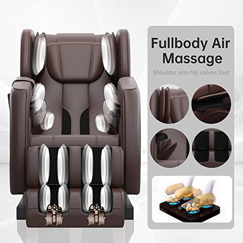 Smagreho Full Body Electric Zero Gravity Shiatsu Massage Chair With Back Heating And Foot Roller For Home And Office (Brown) #TOP2