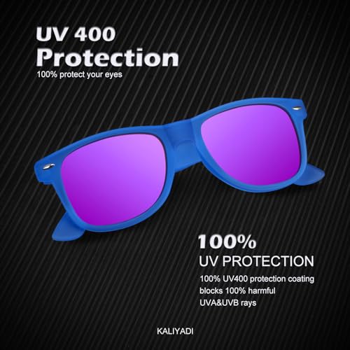 Image of KALIYADI Polarized Sunglasses for Men and Women Matte Finish Sun glasses Color Mirror Lens UV Blocking (3 Pack)