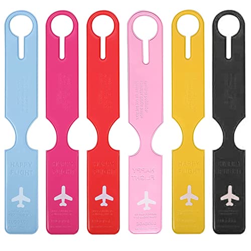 NAVESO Kofferanhänger, 6 Stück Gepäckanhänger Kofferanhänger mit Adressschild, Koffer Reise Gepäckanhänger Identifizieren Etiketten, KofferanhängerFlugreise PVC-Anti-Lost, Koffer Namensschild