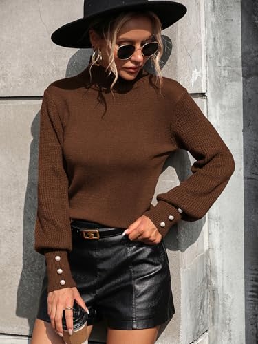 Image of Upopby Women's Fall Winter Turtleneck Sweaters Knitted Pullover Sweater Top
