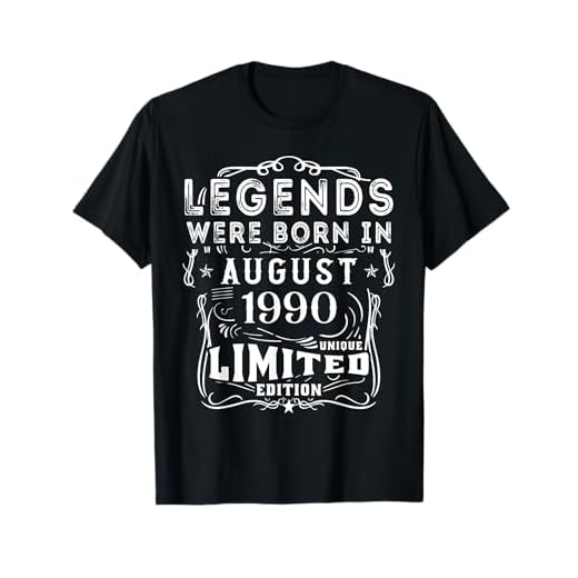 Cumpleaños Agosto 1990 Edición Limitada Regalo Legend Camiseta