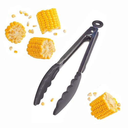 StarPack Premium Silicone Kitchen Tongs 9-Inch - Stainless Steel with Non-Stick Silicone Tips, High Heat Resistant to 600°F, For Cooking, Serving, Grill, BBQ & Salad (Gray Black)