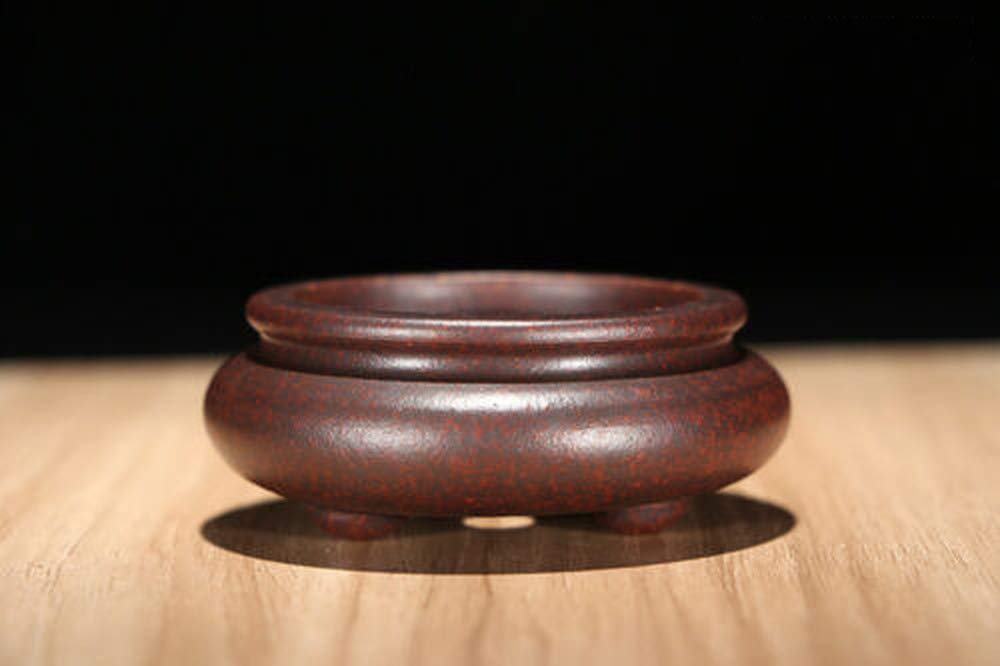 TOPWA - Vaso Per Bonsai Zisha In Ceramica - Mini 5,7 X 2,5 Cm - Con Foro Di Scarico - Rosso Antico - Per Piante Grasse E Succulente