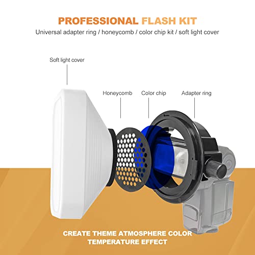 Kit diffuseur de flash LENSGO D1235 avec dome pour phares carres et ronds - 3