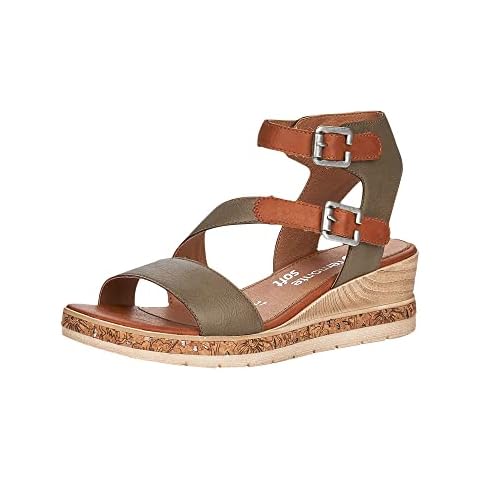 Remonte Women's D3052 Gladiator Sandals, Green (Forest/Cayenne 54), 4 UK Cover