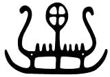 Viking Metal Wall Decor Pirate Ship Wall Art Norse Decor for Home Bathroom Living Room (Black - S)