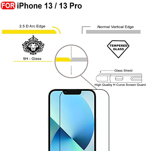 CEDO Tempered Glass for iPhone 13/13 Pro | Screen Protector Full HD Quality Tempered Glass Anti-Scratch Edge to Edge Coverage with Easy Installation Kit (Black) 6 41Jwe ZFlmL