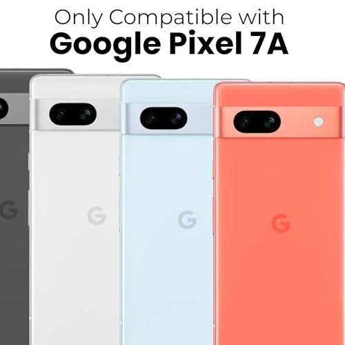 Image of RIGGEAR Shockproof Sleek Hybrid Armor 360 Rotating Magnetic Ring Stand Back Cover Case Compatible with MagSafe Accessories for Google Pixel 7A (Clear PC + Black TPU Bumper)