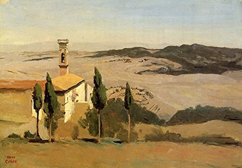 Peinture Église de Volterra Corot habillez un mur vide de chambre 60x90