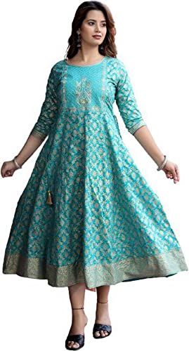 Image of A UNIQUE Women Embroidered Rayon Anarkali Kurta