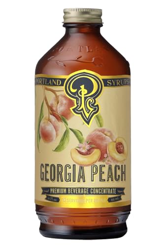 Portland Syrups Georgia Peach Syrup for Cocktails, 12 oz, 12 Servings