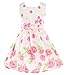 Little Hand Girls Dress Rose Flower Double Bow Tie Party Sundress,Pink Floral Dress for Toddler 3-4Y