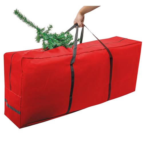 Pelle & Sol Christmas Tree Storage Bag - Fits Up to 9ft Christmas Tree Bag - Christmas Tree Storage Bag 9ft with Handles - Christmas Decorations, Xmas Tree Storage Bags, Christmas Tree Bag (Red)