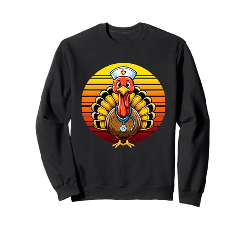 Funny Nurse Turkey Thanksgiving Thankful tee estudiante de enfermería Sudadera