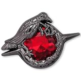 Broche Griffe avec Gemme Rouge - Design Dark avec Corbeau - 4,2 x 2,9 cm...