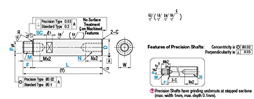 Slocable One End Stepped, One End Tapped Precision Linear Shaft with Wrench Flats 20mmX400mm 1pc
