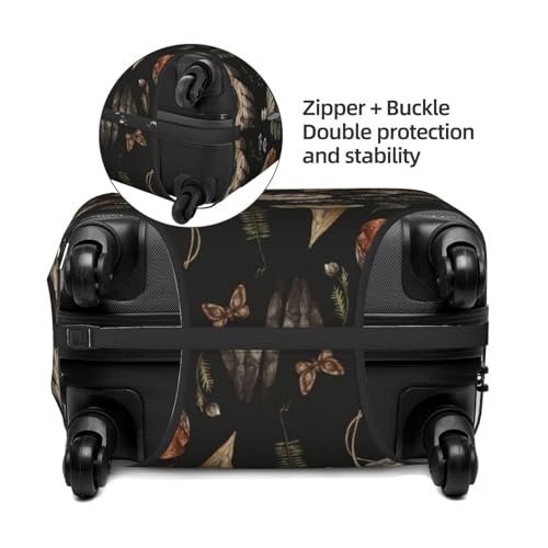 Elastic Travel Luggage Cover Printed Mushroom Plants Witch Hand Double-Sided Suitcase Protector Bag,Dust-Proof Anti-Scratch Washable Baggage Covers For Kid Adult,X-Large4