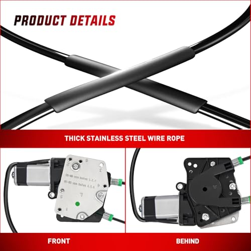 Image of Nilight 741-649 Power Window Regulator and Motor for Dodge Dakota 2000-2004 | Window Lift Motor Assembly also fits Dodge Durango 1998-2003, front driver side left door replacement