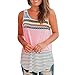 Produktbild iHENGH Damen Top Bluse Bequem Lässig Mode T-Shirt Sommer Blusen Frauen O Neck T-Shirt Ärmellos Blumendruck Lässige Tops Bluse Weste Tank(Rosa, 2XL)