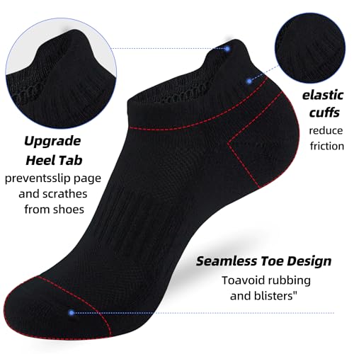 Image of ATBITER Women's Ankle Socks Cushioned Running Athletic No Show Socks-6Pairs | Ladies Low Cut Short Workout Gym Socks With Tab Non Slip for Yoga Pilates Casual Dress Flats Sneaker Shoe Size 6-8 /8-10 /10-12