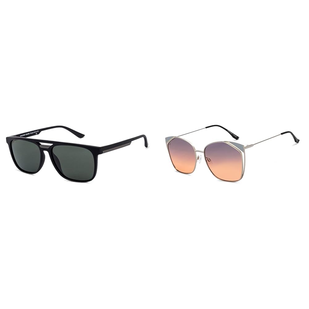 vincent chase eyewear Women's Vincent Chase Couple Polarized Square Sunglasses By Lenskart | Combo Sunglasses, Assorted, Large-picture-27