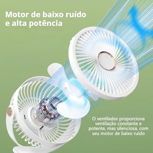 Ventilador de Mesa Portátil Recarregável Mini Ventilador Silencioso com Bateria de Longa Duração 240