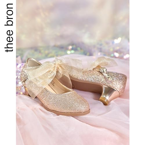 THEE BRON Girls Dress Shoes Mary Jane Heels Princess Wedding Party Pumps3