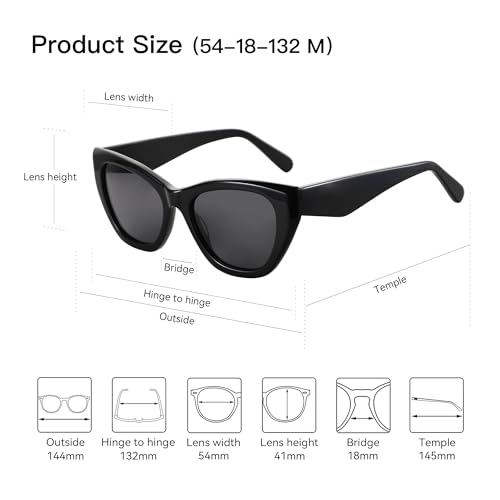 ZENOTTIC Cat Eye Polarized Sunglasses Womens: Trendy Designer Sun Glasses - Retro Square Stylish Shades2