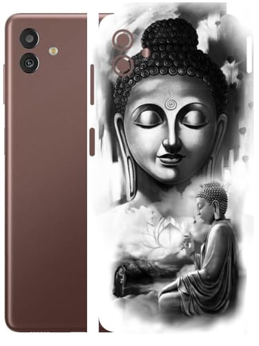 Image of AtOdds - Full Body Back Screen Guard Protector Film - Lamination Wrap Skin Sticker Compatible with Samsung Galaxy M13 (5G) | Scratchproof Matte Finish (Buddha)