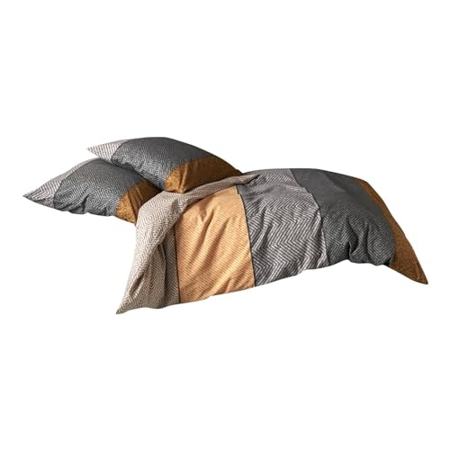 Traumschlaf Feinflanell Bettwäsche Karo braun grau – warme...