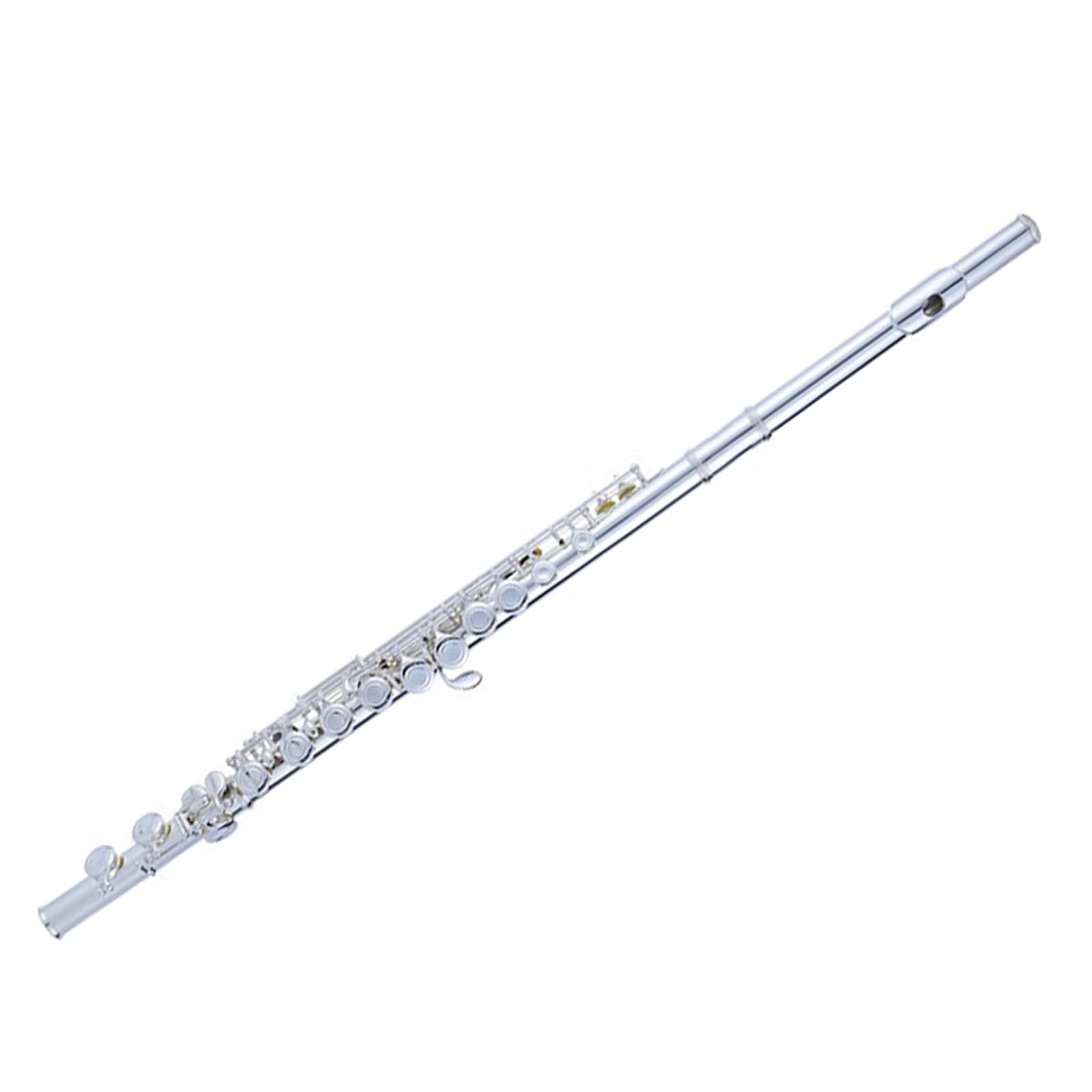 Set di flauti in Do placcati in Argento, 16 Fori Chiusi, Strumento a fiato in Rame Bianco con Chiave del Mi.,