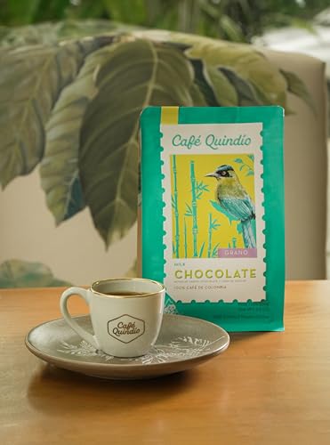 Image of Cafe Quindio Medium Roast 100% Colombian Excelso Whole Bean Arabica Coffee - Milk Chocolate Specialty Harvest - 8.8 Ounce (Pack of 1)