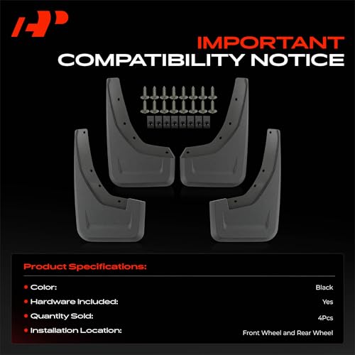 Image of A-Premium Mud Flaps Compatible with Ram | for Ram 1500 2021-2023, No Drilling Required Mud Guards with Hardware Accessories, Set of 4 Front and Rear(TRX Model Only)